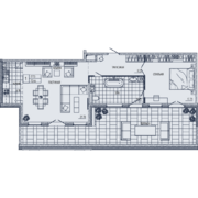 ЖК «Маленькая Франция», планировка 1-комнатной квартиры, 72.44 м²