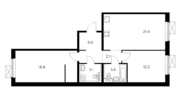 ЖК «Полярная 25», планировка 2-комнатной квартиры, 67.80 м²