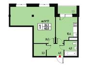 МЖК «Борисоглебское 2», планировка 1-комнатной квартиры, 48.00 м²