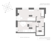 Апарт-отель «Zoom Черная речка», планировка 1-комнатной квартиры, 29.98 м²