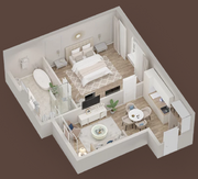 Апарт-комплекс «Особняк Shuvaloff», планировка 1-комнатной квартиры, 38.15 м²