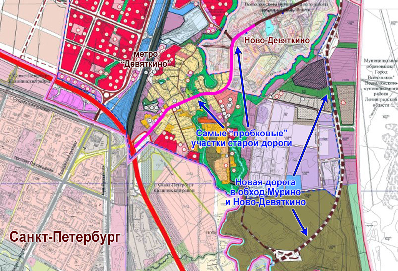 План застройки мурино на 2025 год карта