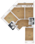 ЖК «Огни Залива», планировка 3-комнатной квартиры, 83.16 м²