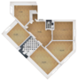 ЖК «Огни Залива», планировка 4-комнатной квартиры, 121.25 м²