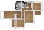 ЖК «Жилой квартал Shagal», планировка 3-комнатной квартиры, 87.10 м²