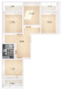 ЖК «Pixel», планировка 3-комнатной квартиры, 79.54 м²