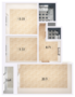 ЖК «Магеллан», планировка 2-комнатной квартиры, 62.43 м²