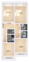 ЖК «Ручьи», планировка 3-комнатной квартиры, 64.00 м²
