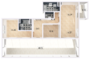 ЖК «Янила», планировка 3-комнатной квартиры, 83.30 м²
