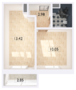 ЖК «ID Murino II», планировка 1-комнатной квартиры, 30.30 м²