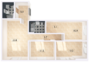 ЖК «Барклая 6», планировка 3-комнатной квартиры, 85.40 м²