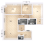 ЖК «Барклая 6», планировка 4-комнатной квартиры, 115.50 м²