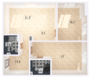 ЖК «Руставели 14», планировка 4-комнатной квартиры, 86.60 м²