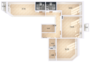 ЖК «Monodom Line», планировка 3-комнатной квартиры, 138.13 м²