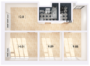 МФК «Зорге 9», планировка 3-комнатной квартиры, 64.73 м²
