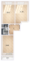ЖК «Neva Residence», планировка 2-комнатной квартиры, 75.83 м²