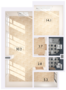 ЖК «Luzhniki Collection», планировка 1-комнатной квартиры, 63.00 м²
