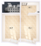 ЖК «Eniteo», планировка 2-комнатной квартиры, 41.20 м²